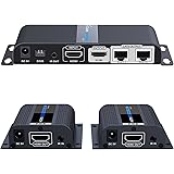 AGPtEK 1x2 HDMI Extender/Splitter Device Ultra HD 1080P over CAT6/CAT6A/CAT7 Cable - support EDID | POE | up to 40m/131FT | IR Remote Control, 20~60Hz Pass