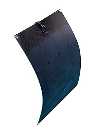 enjoysolar® 100W flexibel Solarmodul Solarpanel 12V Full Black Edition ideal für Caravan Boot Yacht