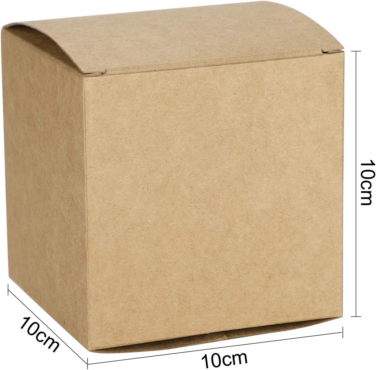 10Pcs Square Gift Wrapping Box Krapf Paper Present Box 10x10x10cm Brown Paper Gift Packaging Box Favor for Birthday Wedding Party Baby Shower Bridesmaid Proposal Christmas Party Supplies - Image 3