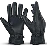 Riparo Winter Gloves for Men, Leather Winter Gloves for Cold Weather, Snow Gloves for Motorcycle Driving Hiking Outdoor