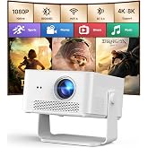 [Android 14 &amp; 800ANSI] Magcubic Mini Projector 4K 8K Support, Smart Projector Native 1080P with WiFi 6, Bluetooth 5.4, Auto Focus, Auto Keystone, 180&deg; Rotation, Portable Projetor for Bedroom HY450Max