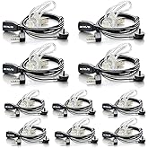 Case of 10, Retevis Walkie Talkies Earpiece with Mic 2 Pin Acoustic Tube Headset, for RT22 RT21 RT68 H777, Compatible with Pxton Baofeng BF-888S BF-T26 Kenwood walkie talkie, Two Way Radio Earpiece