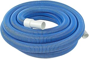 Destroyer Plastics One Year Manufacture Warranty Above/In Ground Manual Swimming Pool Vacuum Hose with Swivel Cuff (Residential Blue 1.5 in, 35)