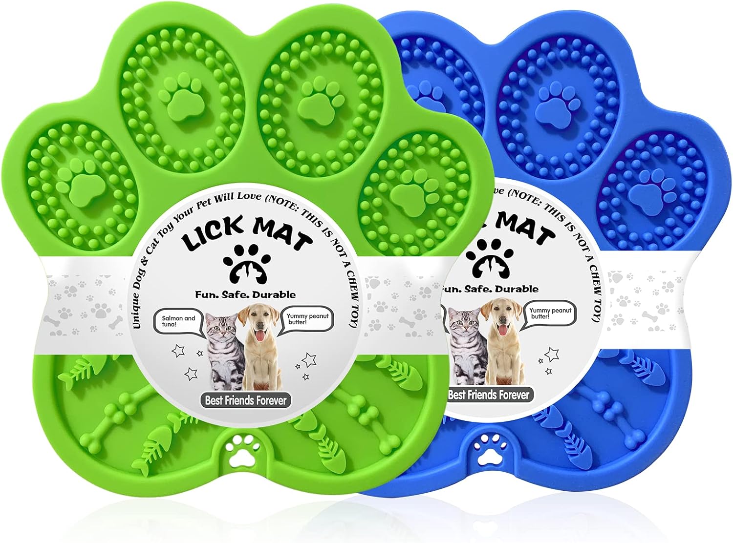Lick Mat for Dogs and Cats, Pet Bath or Nail Trimming Assistant, Cat Slow Feeder with Suction Cups 2Pcs, Replace a Slow Feeder Dog Bowls, Dog Puzzle Toys, Training Feeding Treat Mat Interactive Toys