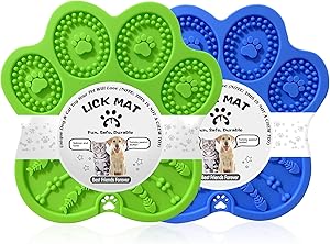 Lick Mat for Dogs and Cats, Pet Bath or Nail Trimming Assistant, Cat Slow Feeder with Suction Cups 2Pcs, Replace a Slow Feeder Dog Bowls, Dog Puzzle Toys, Training Feeding Treat Mat Interactive Toys