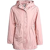 URBAN REPUBLIC Girls Rain Jacket - Lightweight Slicker Shell Rain Coats for Girls Hooded Windbreaker Kids Raincoat