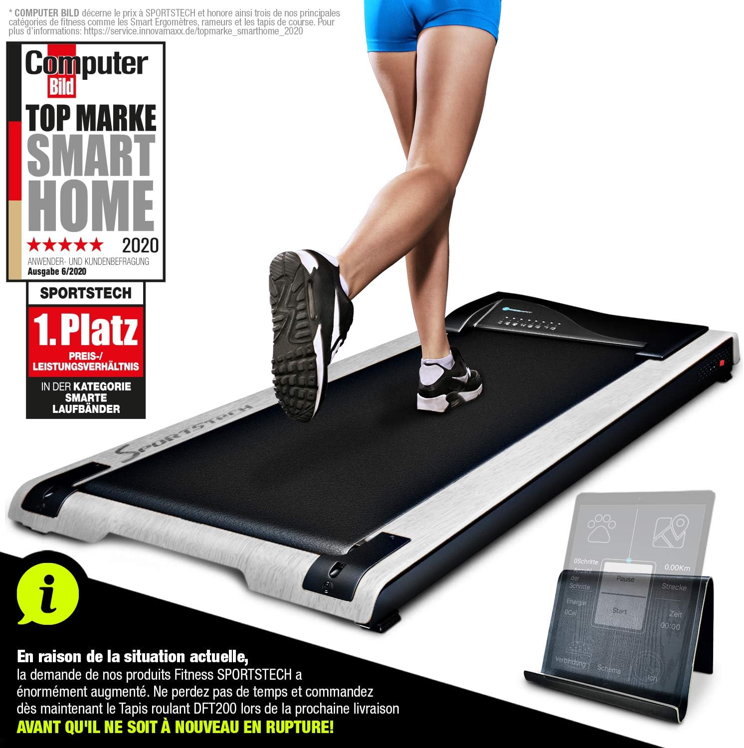 Sportstech deskfit alfombra de marcha para escritorio/mesa dft200 ...