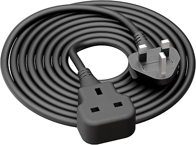 LIPWEL Single Extension Lead 6ft 13A Outdoor Power Cable Black