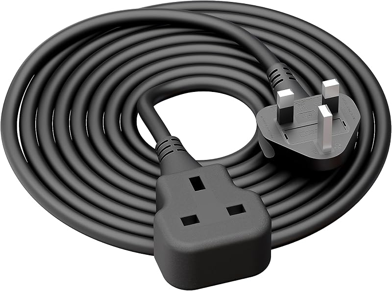 LIPWEL Single Extension Lead 6ft 13A Outdoor Power Cable Black