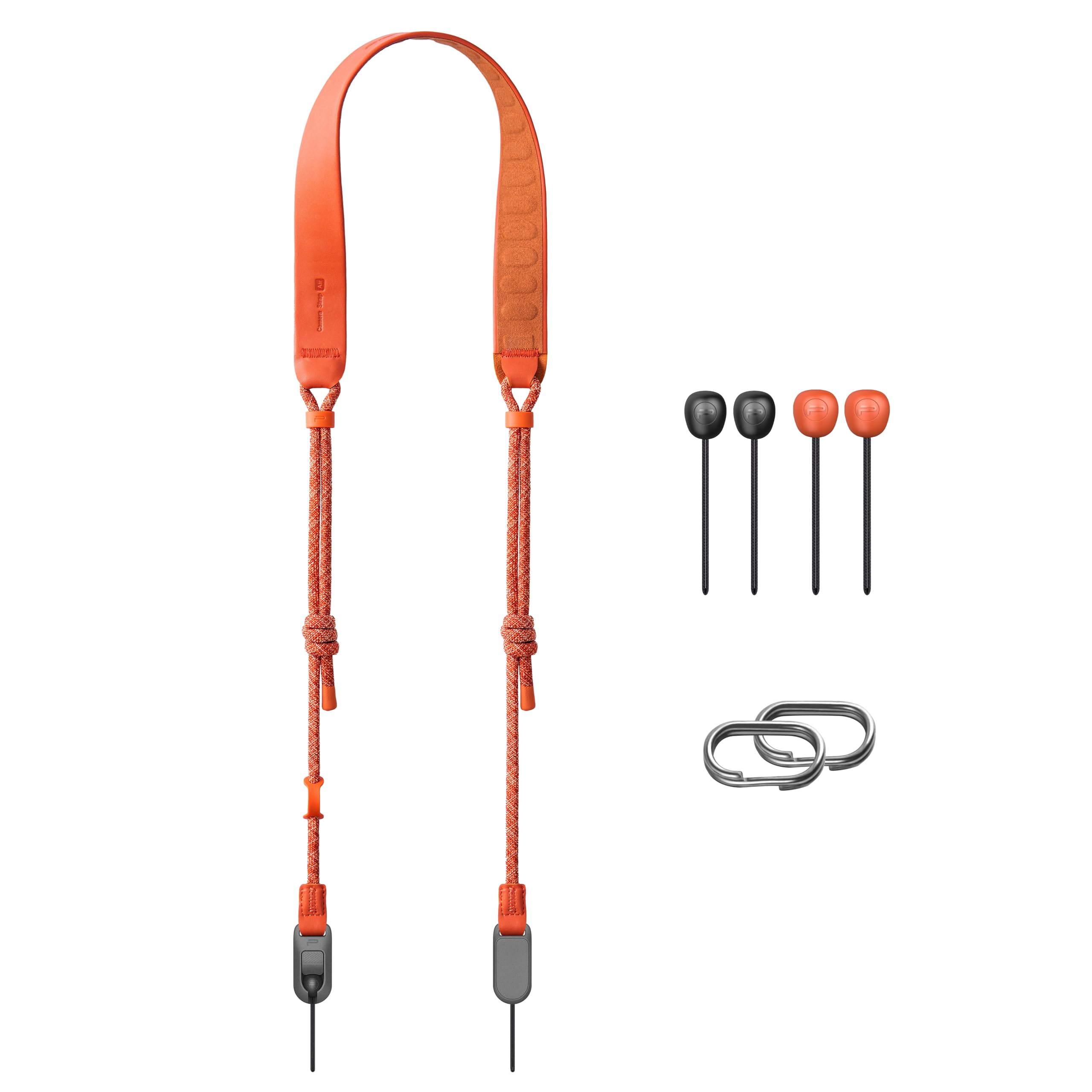 PGYTECH Camera Shoulder Strap Air, Camera Strap Quick Release Leather-like Surface with Braided Ropes, Adjustable Camera Neck Strap for Compact Cameras and Mirrorless Camerass (Vibrant Orange)