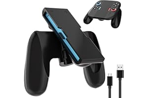 FUNDIARY Charging Grip for Switch 2, Handle Flip Design Magnetic Controller Charger Bracket Accessories with Professional Plug and Play Grip Charger Dock, USB Type-C Cable and LED Indicator