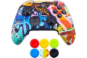 9CDeer 1 x Protective Customize Transfer Print Silicone Cover Skin Cartoon Paints + 6 Thumb Grips Analog Caps for Xbox Elite Series 2 Controller