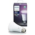 Philips Hue Single Premium A19 Smart Bulb, 16 million colors, for most lamps & overhead lights (Hue Hub Required, Works with Alexa), Old Version, White (464487)