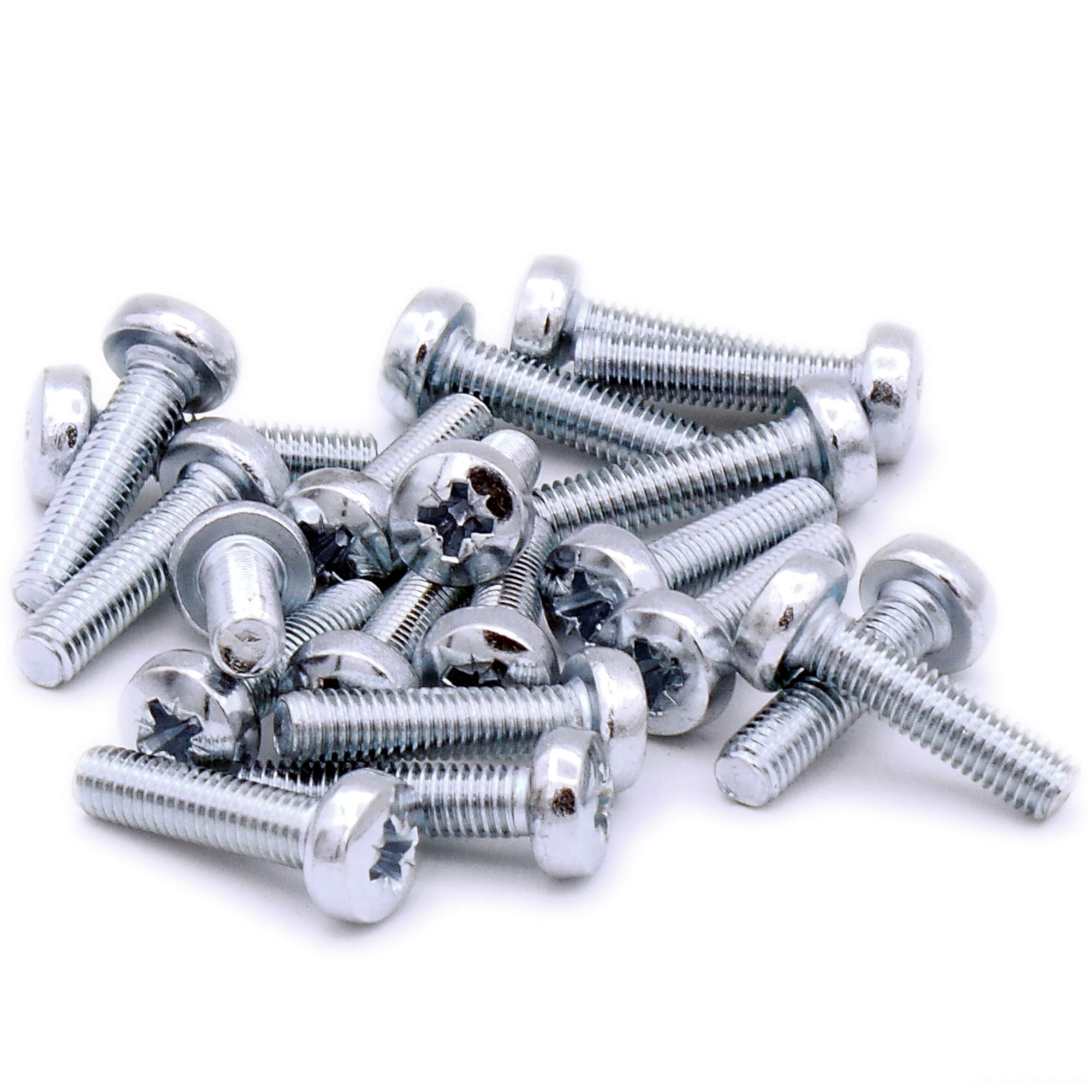 M5 (5mm x 25mm) Pozi Pan Machine Screw (Bolt) - Steel (Pack of 20)