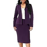 Women 2 Piece Business Suit Elegant Blazer Jacket and Skirt Sets Work Formal Office Clothes Suits