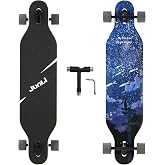 Junli 41 Inch Freeride Skateboard Longboard - Complete Skateboard Cruiser for Cruising, Carving, Free-Style and Downhill