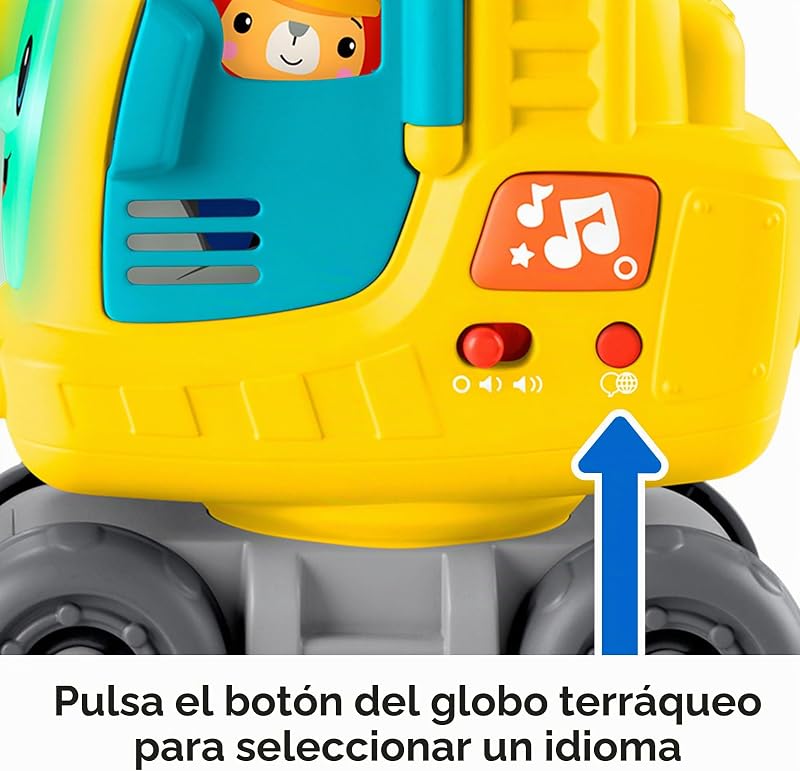 Grúa Cuenta y Apila Juguete con Luces y Sonidos para Aprender a Contar con Bloques para apilar con números, bebé +9 Meses, Versión: Inglés, UK; Francés; Alemán, HXF48