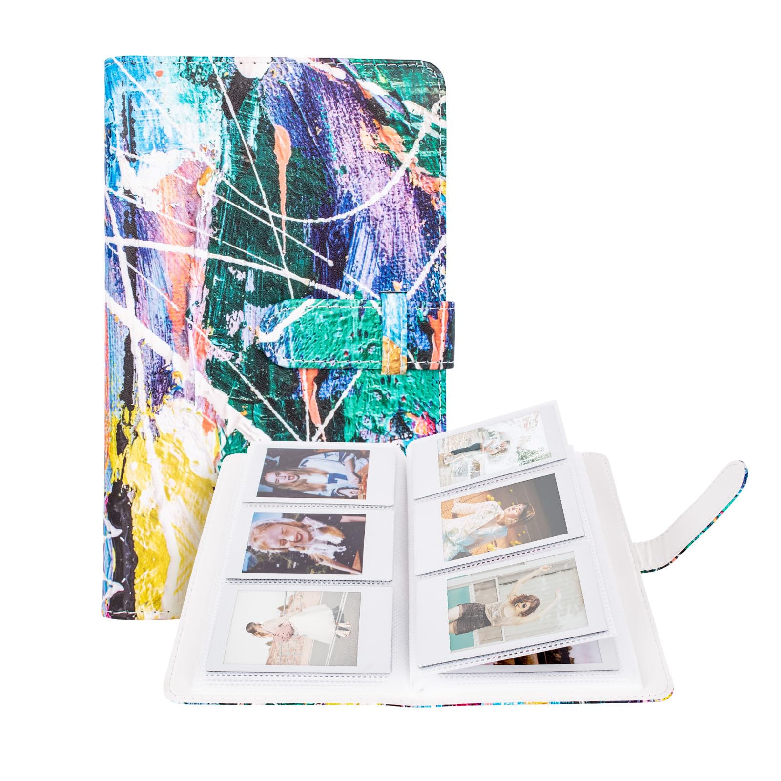 HIYQIN 3-Inch Instax Polaroid Photo Album,96 Pocket Mini Photo Album Book for 2x3 Inch Fujifilm Instax Mini 12 11 9 8 8+ 7s 25 70 90 Instant Camera Film,Colorful Instax Mini Album (Colorful)