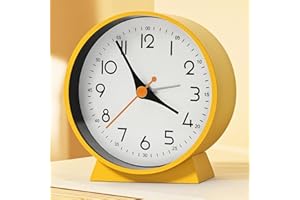 Zonopy Analog Alarm Clock with No Tick, Small Retro Desk Battery Operated, Table Clock for Living Room Decor, Bedroom, Bedsid