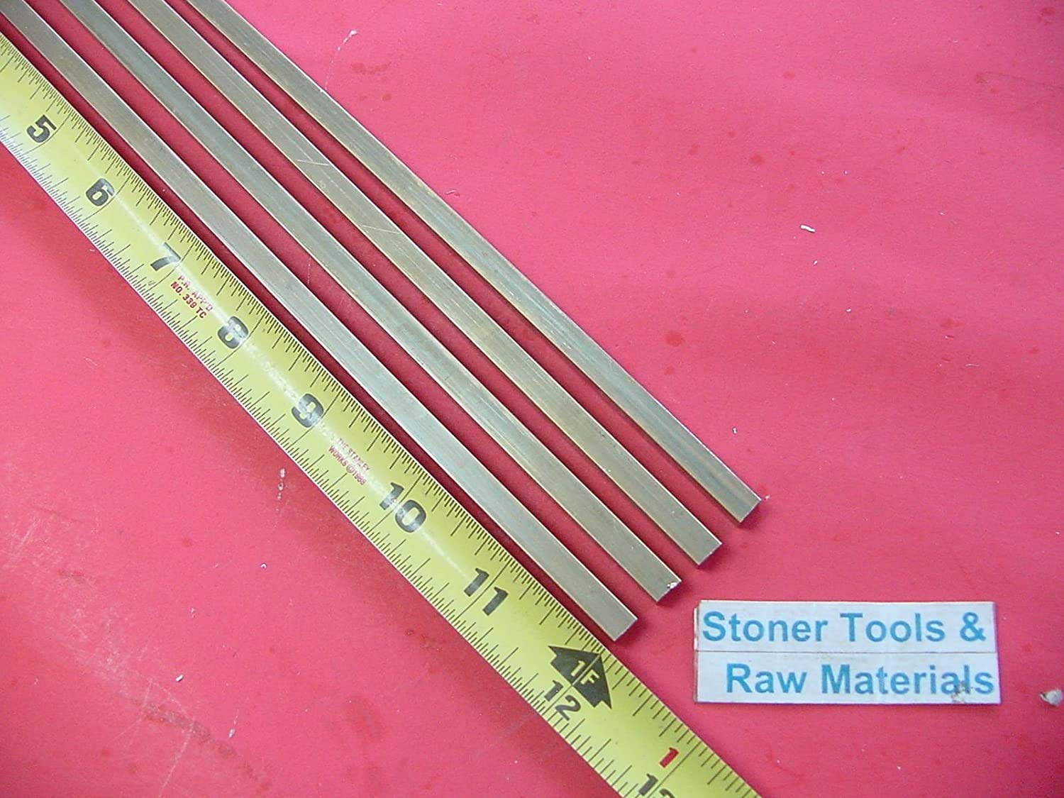 4 Pieces 1/4" x 1/4" C360 BRASS SQUARE BAR 12" long Solid
