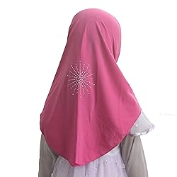 Girls Kids Muslim Hijab Islamic Scarf Shawls Simple