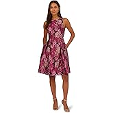Adrianna Papell Rose Jacquard Envelope Back Dress