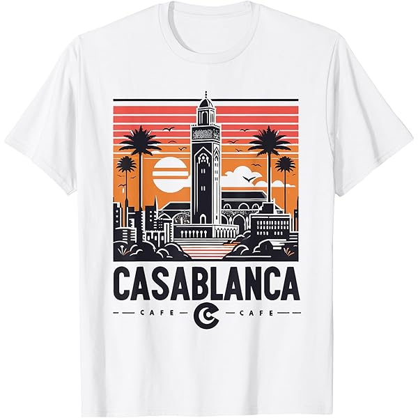 Amazon.com: Vintage Casablanca Skyline Cafe T-Shirt : Clothing