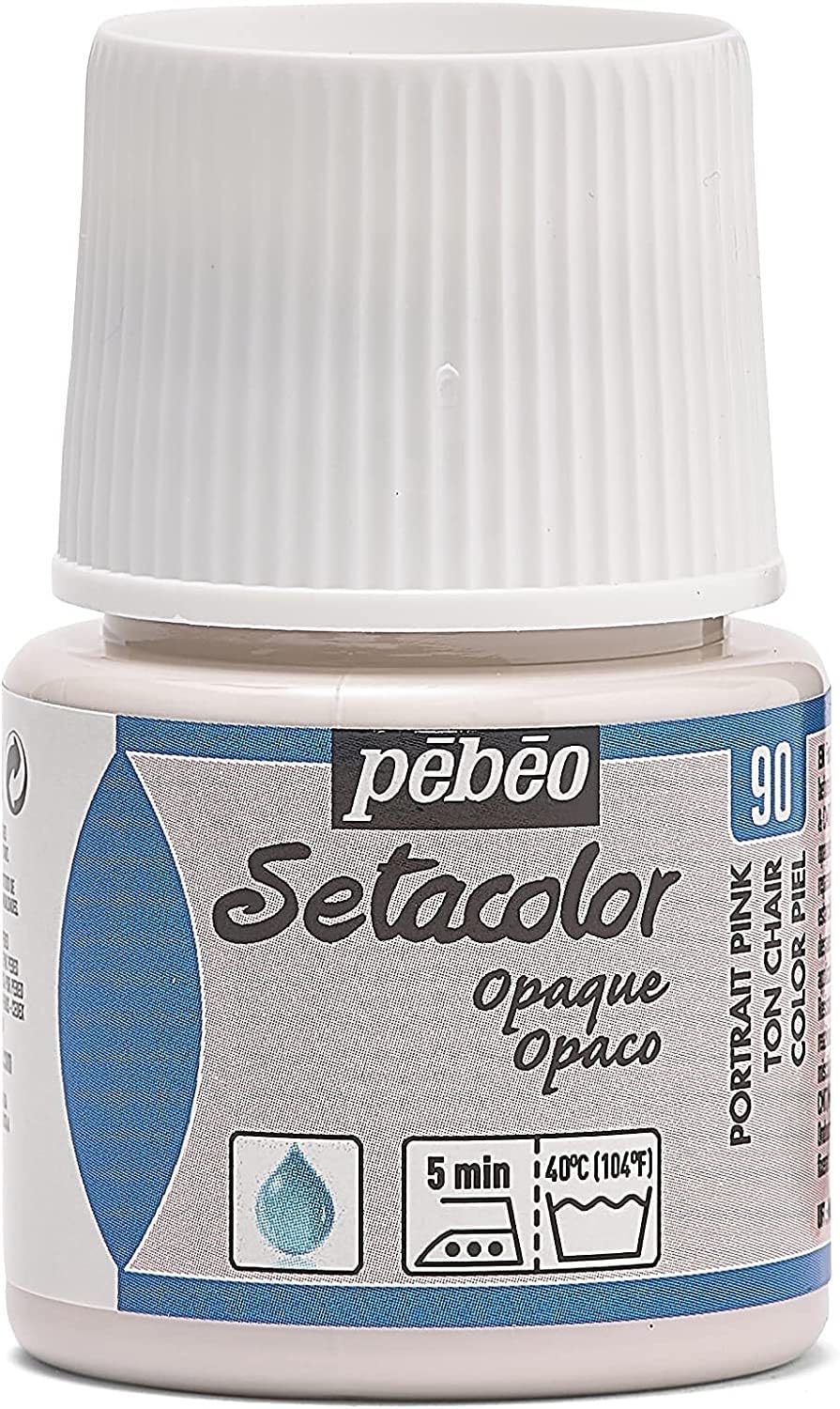 PEBEO Setacolor Opaque Fabric Paint 45-Milliliter Bottle, Portrait Pink,Portrait Pink, 295-090
