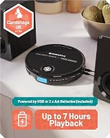 Oakcastle CD10 Portable CD Player with Earphones, 7 Hour Battery, Car AUX view 2