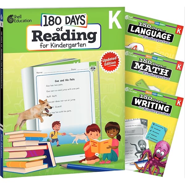 LEARNING ENGLISH Workbook 1-6 全巻セット Amazon.com: 180 Days™: 8-Book Set for Kindergarten Practice