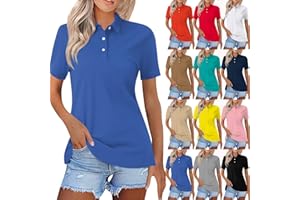 NBXNZWF Golf Polo Shirts for Women 2024 Summer Quick Dry Short Sleeve Button Down Shirt Lightweight Dressy Casual Work Tops
