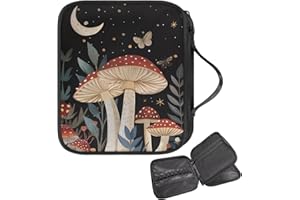 Fuojuvelie Mushroom Crochet Bag Organizer with Handle Spacious Knitting Needle Case for Knitting Hooks Organizer Crochet Accessories (Bag Only)