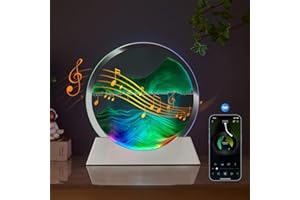Mtadmai Moving Sand Art Liquid Motion Decor, Bluetooth Speaker Bedside Lamp Dimmable Multi-Color, Moving Sand Art Lamp for Kids Room Living Room Office Dorm-Green