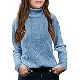 Girls Turtleneck Sweaters Pullover Kids Toddlers Cable Knit Long Sleeve Jumper Tops