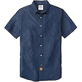 Dubinik® Mens Short Sleeve Button Down Shirts Soft Breathable Summer Vintage Regular Fit Lightweight Men's Casual Shirt