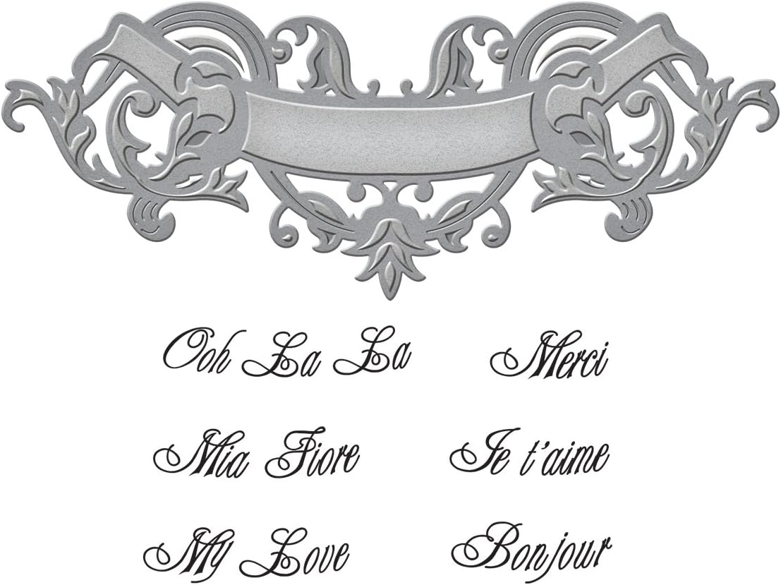 Spellbinders Scroll Banner Stamp & Die Set, Multicoloured, 23.9 x 15.4 x 0.5 cm