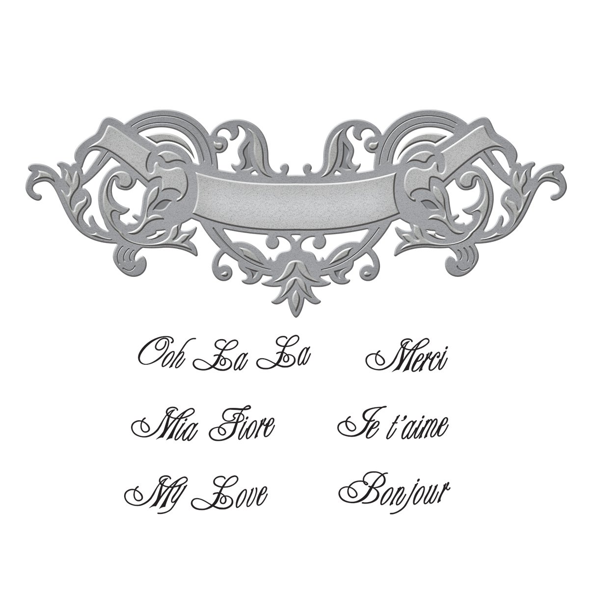 Spellbinders Scroll Banner Stamp & Die Set, Multicoloured