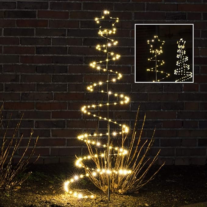 HI LED Spiral Weihnachtsbaum mit 180 MiniLichtern aus Metall Spiralbaum Tannenbaum Christbaum