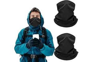 Wewymewo 2 Pack Winter Neck Gaiter for Men & Women, Windproof Fleece Face Mask, Cold Weather Breathable Balaclava Scarf for S