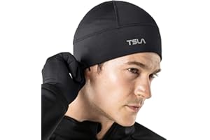 TSLA Men and Women Thermal Fleece Skull Cap, Winter Ski Cycling Under Helmet Liner, Running Beanie Hat
