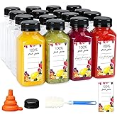 Moretoes 50pcs 8oz Juice Bottles, Plastic Bottles with Caps, Bulk Clear Beverage Containers for Juicing Drinking Milkshake Tea and Other Beverages