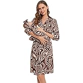 RWRWMOONPUT Mommy Robe for Maternity and Baby Swaddle Blanket,Matching Mommy Labor Delivery Robe and Receiving Blanket Set Brown Marble