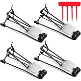 Qualirey 4 Pcs Outdoor Gopher Trap Easy to Set Mole Trap Bulk, Black | Weather Resistant Gopher Killer Vole with Red T Type Labels for Lawn Garden Farm Grass Yard Protection