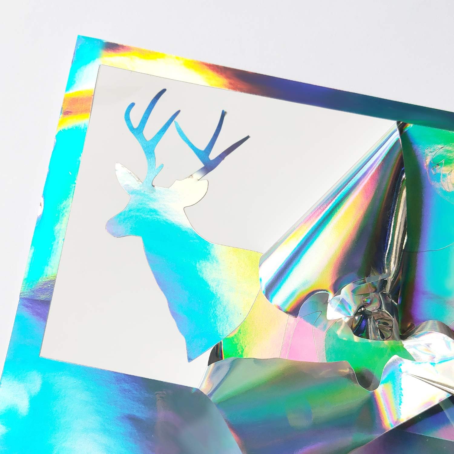 Holographic Glossy Rainbow Silver Adhesive Craft Vinyl 12 Inch X 6 Feet,Silver Vinyl: Arts, Crafts & Sewing