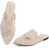 MUSSHOE Mules for Women Flats Comfortable Women Mules Backless Loafers with Knot