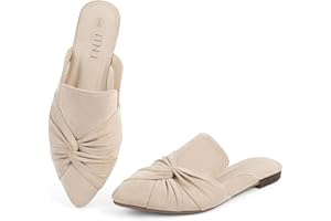 MUSSHOE Mules for Women Flats Comfortable Women Mules Backless Loafers with Knot