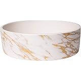 Park Life DesignsCeramic Bowl for Dogs, Cats and Pets, Stylish Daze Design, Heavyweight and Non Slip, Skid Free, Chew Proof, Durable, Microwave and Dishwasher Safe (Medium, Gold Marble)
