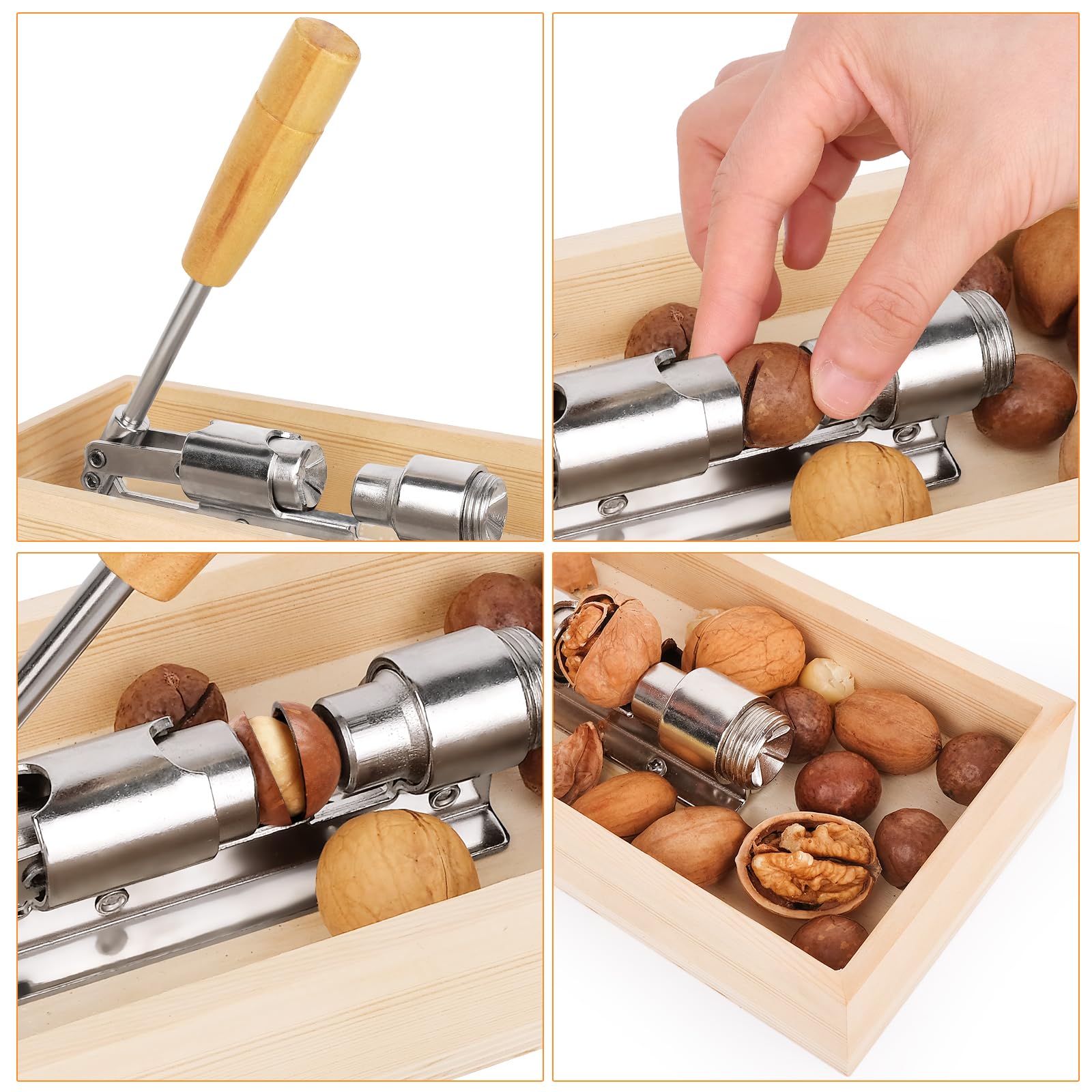 ChromLives Nussknacker Nußknacker Nussknacker Walnüsse Nut Cracker Nussknacker Edelstahl Walnussknacker Robuster Nussknacker Werkzeug für Nüsse Pekannüsse, Walnüsse Mandeln 3