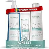 Bionnex Complete Acne Treatment Routine, 3 Step Daily Routine with Foaming Cleanser, Revitalizing Toner &amp; Sebum Control Cream, Dermatologocally &amp; Clinically Tested, 2 Month Supply
