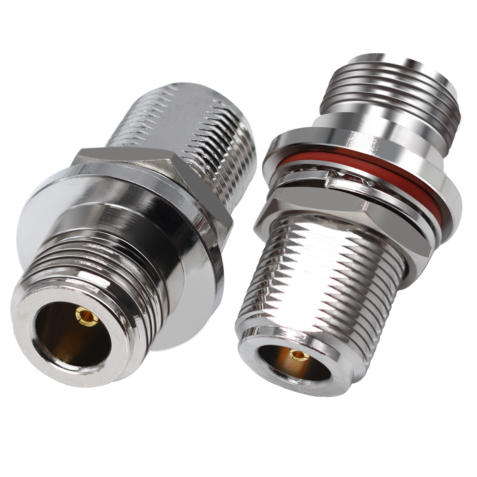 TUOLNK N Female to N Female Bulkhead Mount Coaxial Connector 50 Ohm Pure Copper - 2 Pack, Compatible with 4G LTE Router Gateway Ham/Amateur Radio, RF Coaxial Adapter